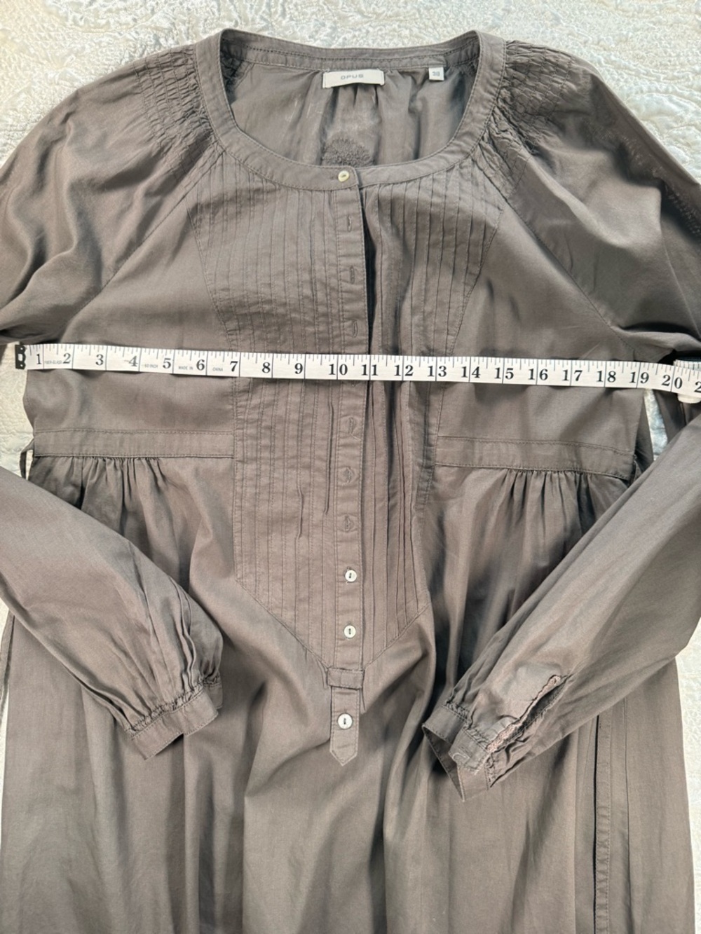 OPUS Embroidered Button-Front Tunic Top in Charcoal*️⃣ pls see note below - Picture 3 of 4